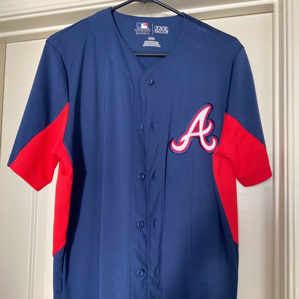 Atlanta Braves Button Up Jersey Top